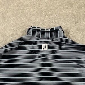 FootJoy golf FJ Men's large Blue & White  Striped Polo performance